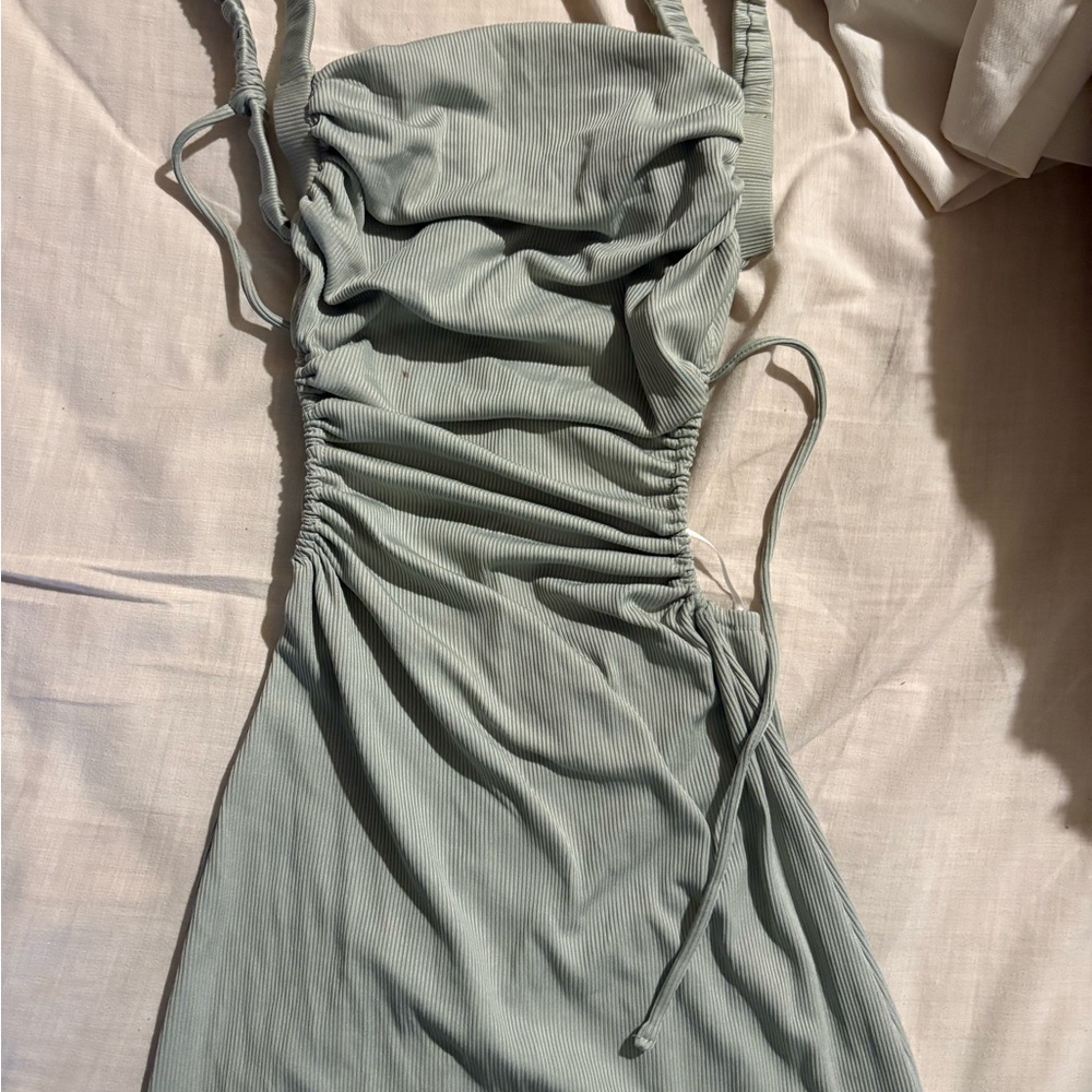 Princess Polly Strapless Sage Dress